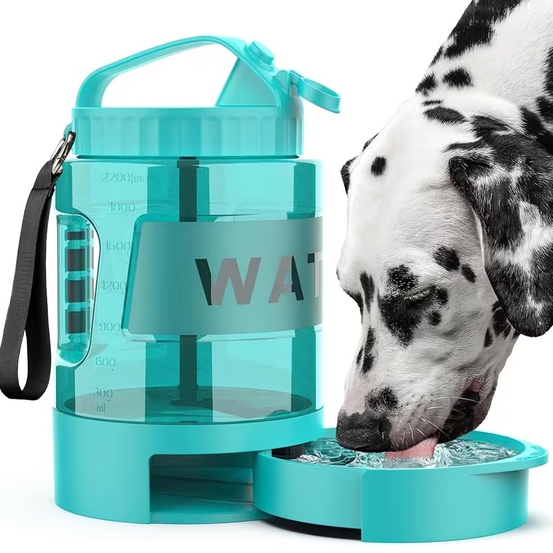 Portable Dog Water Bottle with Built-In Bowl